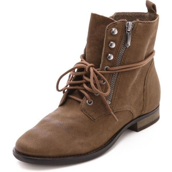NEW Sam Edelman Brown Mackay Combat Boots Sz 6.5 - Picture 1 of 3